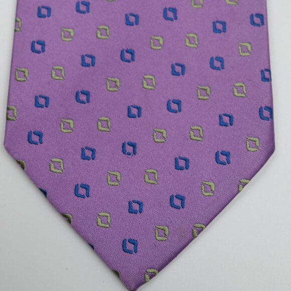 Charvet Place Vendome Paris France Light Purple With Blue, Green Silk Tie - Picture 1 of 5